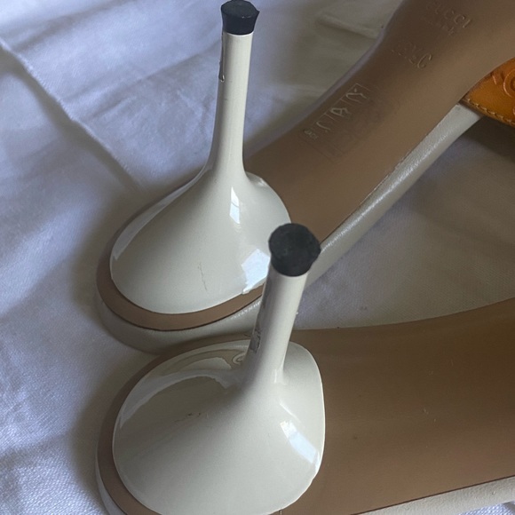 Vintage GUCCI Guccissima LOGO kitten heel open toe horsebit mules Size 8.5 - Picture 5 of 16